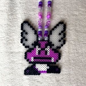 Nintendo Goomba Mario Bead Necklace — purple — glow in the dark beads